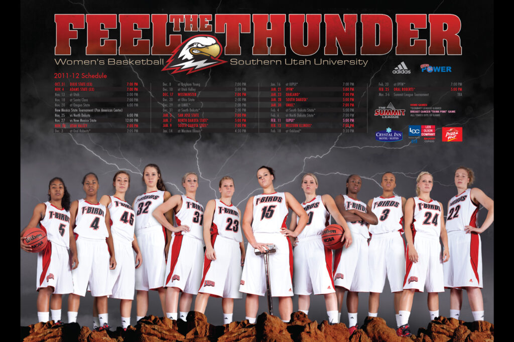 2011 SUU Women's Basketball schedule poster.