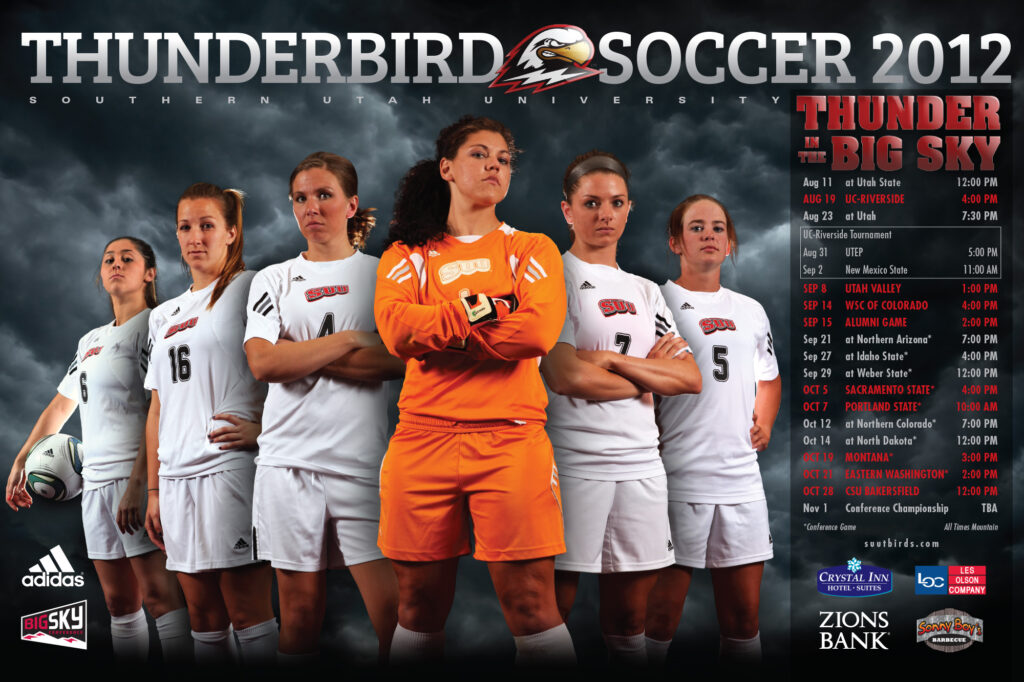 2012 SUU Soccer schedule poster.
