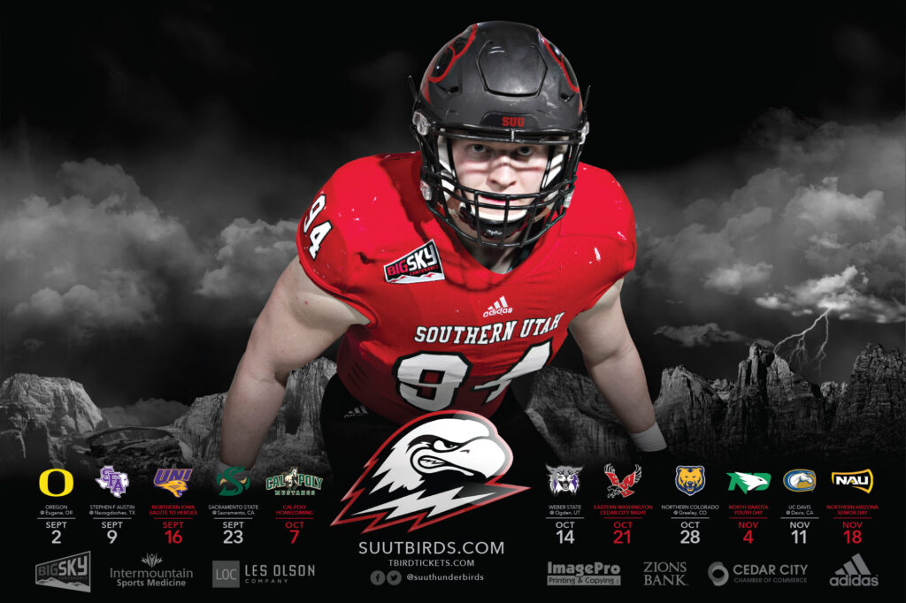 2017 SUU Football schedule poster.