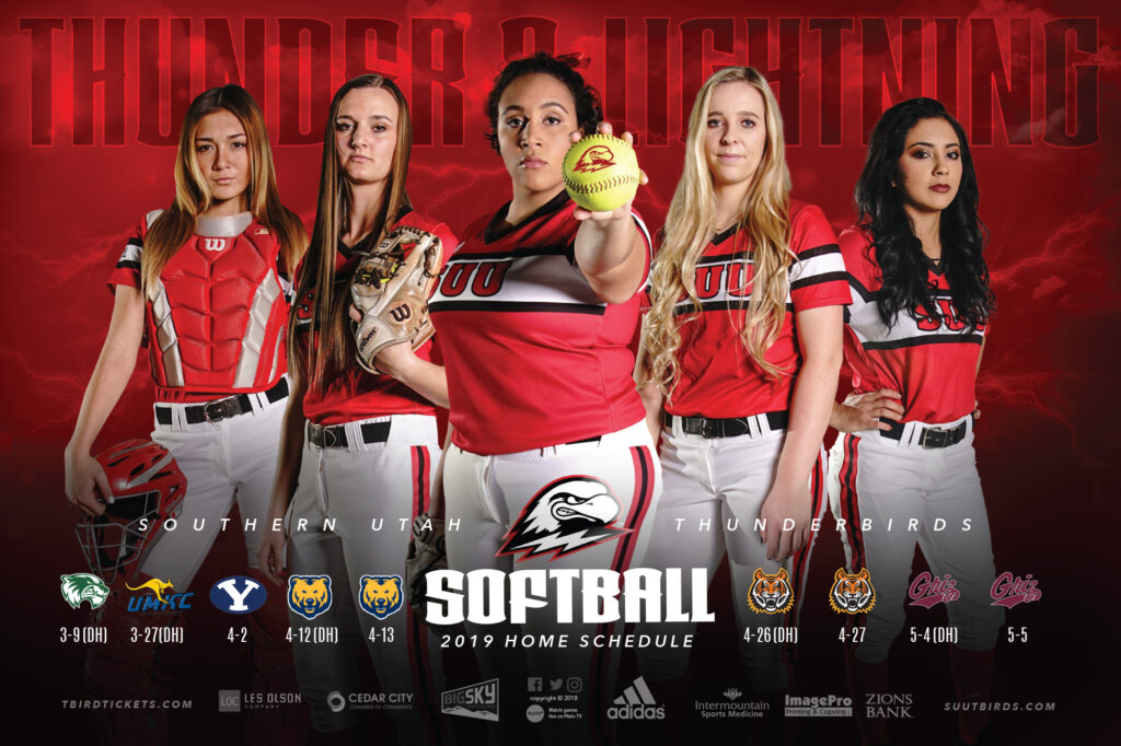 2019 SUU Softball schedule poster.