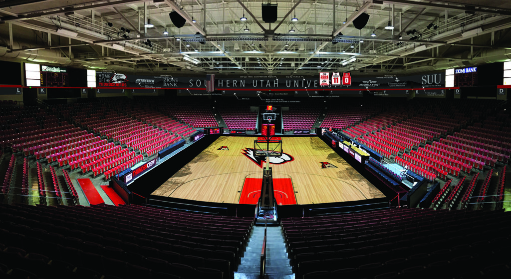 America First Event Center arena wrap East view.