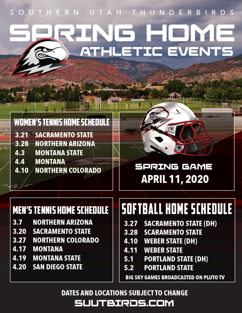 SUU Spring sports full page ad.