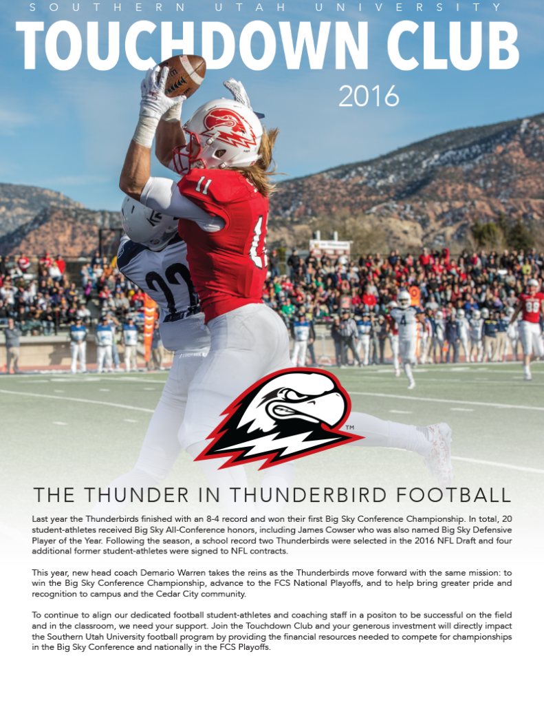 Touchdown Club fundraiser flyer.